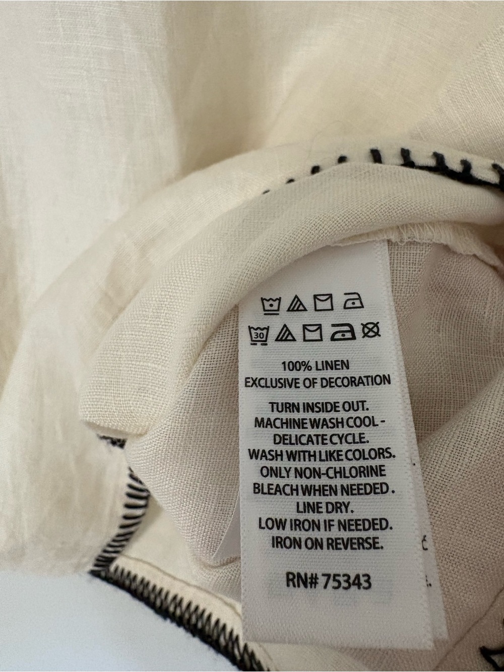 NWOT Rachel Zoe 100% Linen White Black Stitch Two-Piece Set⁠ (size top s skirt 2 - Picture 5 of 11
